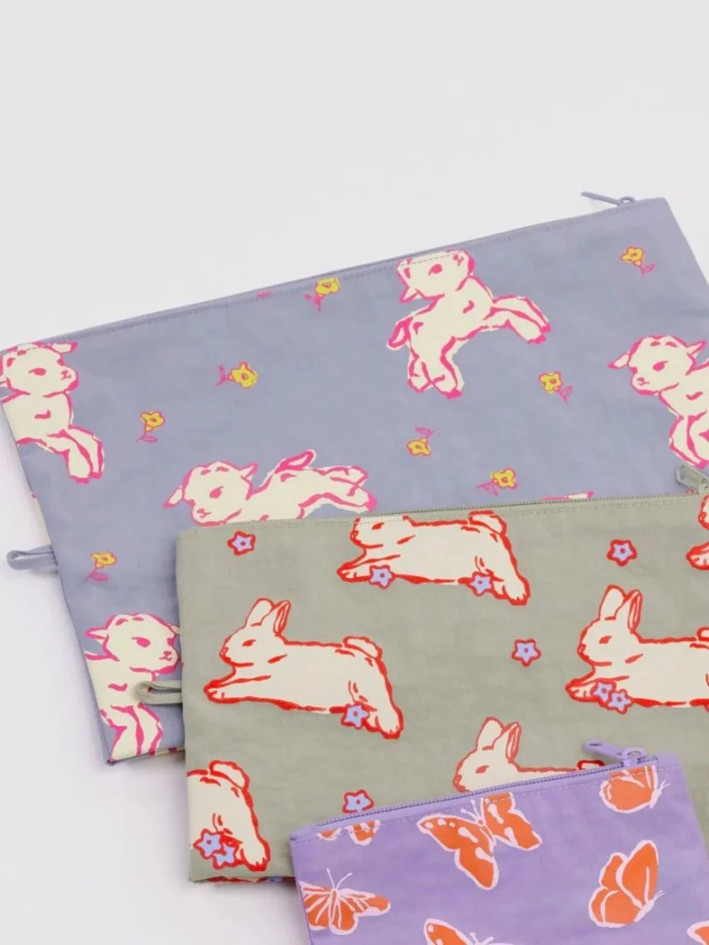 NWOT Baggu Go Pouch Large - Lambs (Spring Animals) (Mist)
